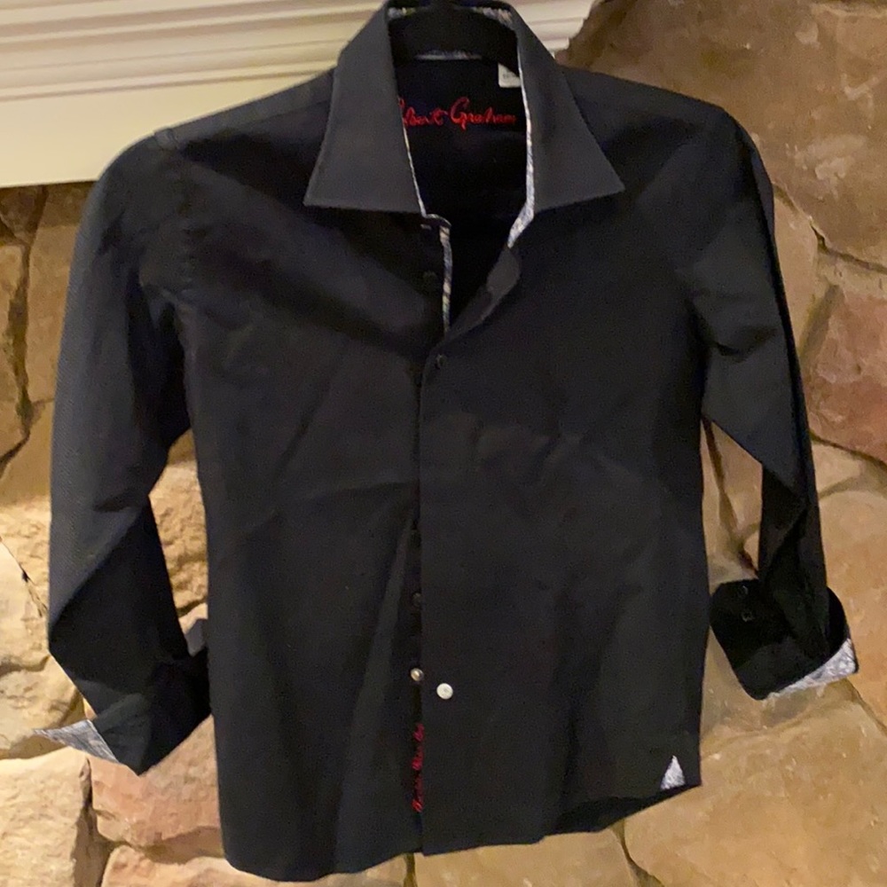 Robert Graham Black Button Down Shirt for Kids
